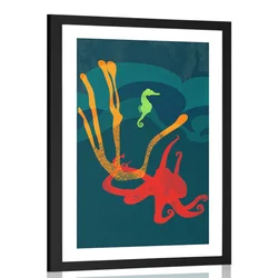 Plakat s paspartujem življenje pod vodo - 30x45 no frame