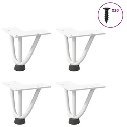 Noge s ukosnicama za stolić za kavu 4 kom. bijele 10 cm, puni čelik