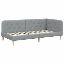Vidaxl Kotna postelja Svetlo siva 90 x 200 cm blago