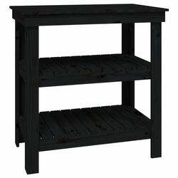 Radni stol crni 78,5 x 50 x 80 cm od masivne borovine