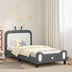 Krevet za djecu s uzglavljem Svjetlosiva 90 x 200 cm PU