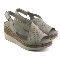 LP Fashion Ženske kožne sandale, Sive