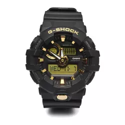 Muški g shock casio multifunkcionalni mat crni zlatni sportski analogno digitalni ručni sat ( ga-710b-1a9 )