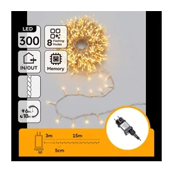 Aigostar - LED spoljni božićni niz 300xLED/8 funkcija 18m IP44 topla bela