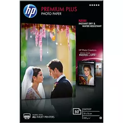 HP Premium Plus Glossy Photo Paper 50 shts, 10x15 (CR695A)