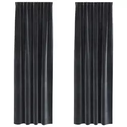Zavjese za zamračivanje 2 pcs Tamno siva 140 x 260 cm Baršun