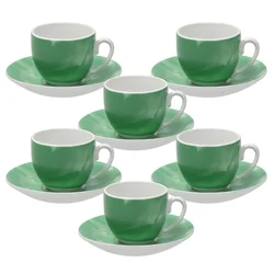 Tognana Set šoljica za kafu sa tacnama Colorplay, 6 komada, Zeleni