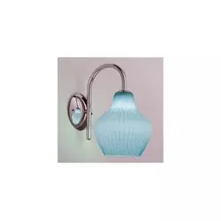SIRU - Zidna lampa LONDON 1xE27/60W/230V plava/sjajni hrom venecijansko staklo