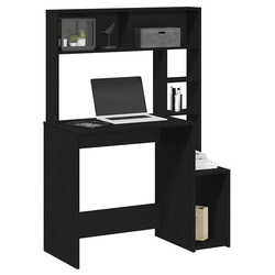 Radni stol s policama crni 100x45x140 cm konstruirano drvo