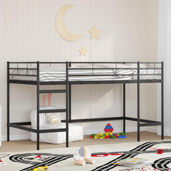 Okvir Krevet za Dječji Loft Crna 90 x 200 cm Čelik