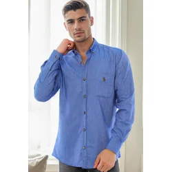 G723 DEWBERRY MENS SHIRT-BLUE-1