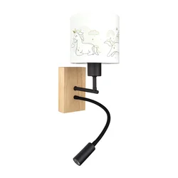 Brilagi - LED fleksibilna lampa BOBO WOOD 1xE27/25W/230V + LED/3W hrast/crna/bela/kom.