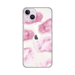 Silikonska maska za iPhone 14 Plus 6.7 Pink Clouds Print Skin providna