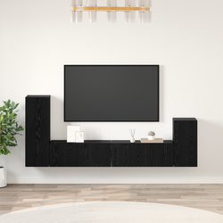 TV Kabinet za Zid Zidne 3 pcs Crni hrast Konstruirano drvo