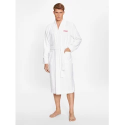 HUGO Kratek kopalni plašč Terry Gown, bela