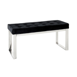 TABURE KLUPA 100/48/41 cm crna, boja nerđajućeg čelika