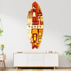 WallXpert dekorativna daska za surf od pleksiglasa Mvsf23L, šarena ilustracija sa simbolima Egipta, 50 x 100 cm