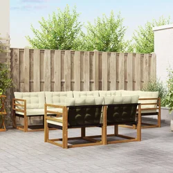 Set vanjskih sofa 7 kom. Prirodna i krem
