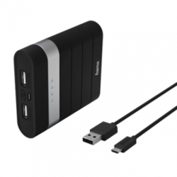 HAMA Joy Power bank / eksterna baterija - 137493 10400 mAh, 1 x Micro USB, 2 x USB A, Crna