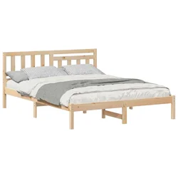 Vidaxl Konstrukcija postelje Rjava 150 x 200 cm Masivno borovo les