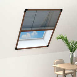 Den Plise komarnik za okna aluminij rjav 60x80 cm