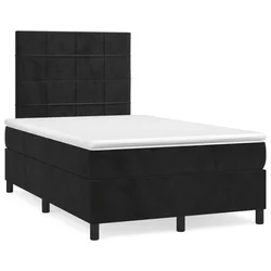 vidaXL Box spring postelja z vzmetnico črna 120x190 cm žamet