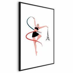 shumee Plakat - Ilustracija ženske s trakom - ritmična gimnastika