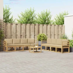Set vanjskih sofa 9 kom. Bijela i bež