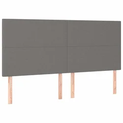Vidaxl Vzglavje postelje temno sivo 160x5x118/128 cm blago