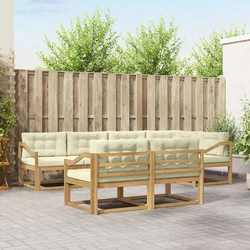 Set vanjskih sofa s jastukom 6 pcs Bijela i krem Poliester