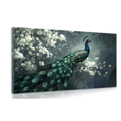 Slika pav z rožami - 40x30
