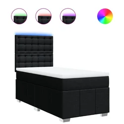 Vidaxl Box spring postelja z vzmetnico črna 80x200 cm blago