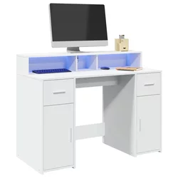 Radni stol LED bijeli 120 x 55 x 91 cm od konstruiranog drva