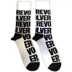 The Beatles Revolver Text Repeat White 40-45 Nogavice