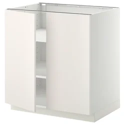 METOD Podni element s policama/2 vrata, bela/Veddinge bela, 80x60 cm