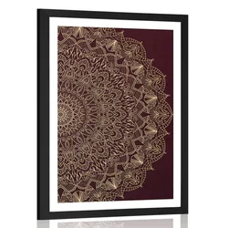 Plakat s paspartujem okrasna Mandala z detajli - 60x90 silver