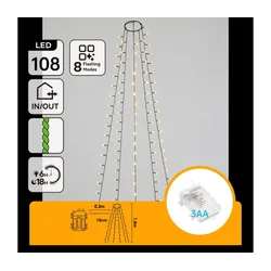 Aigostar - LED spoljašnja božićna girlanda 108xLED/8 funkcija 3xAA 1,8m IP44 topla bela