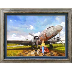 Stari avion, Ulje na platnu, 70 x 100 cm
