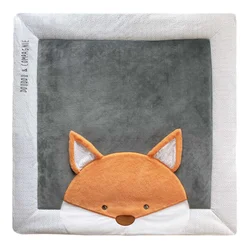 Textilná podložka na hranie s líškou Park Mat Fox Doudou et Compagnie sivá 100*100 cm od 0 mes DC3716
