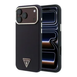 Maska Guess Kevlar Triangle Logo MagSafe za iPhone 17 Pro / 18 Pro burgundy