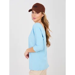 Pastelno modra bluza s 3/4 rokavi