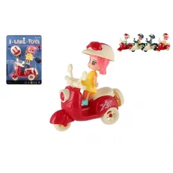 Teddies Plastična lutka skuter 9cm s čelado 4 barve na kartici