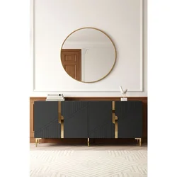 Hanah Home komoda Evva 150, 125 cm, antracit / zlatna