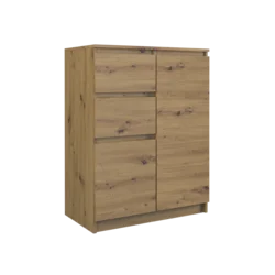 Topeshop KOMODA 2D2S, VIŠINA 97 CM, 2 VRATA, 2 PREDALA, ARTISAN OAK