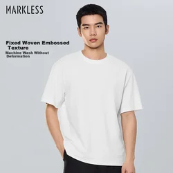 Markless Muška majica, Okrugli izrez, Bela