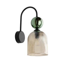 Zidna lampa SOPHIA 1xE14/10W/230V crna/zelena/zadimljeno bež