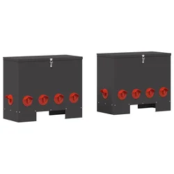 Hranilica za piliće 2 pcs Crna 60,5 x 29 x 51 cm