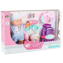 Lutka beba u kutiji 25cm sa setom za putovanje Luna 622149