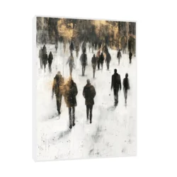 Canvas Slika na platnu Ljudi u magli, 90x120 cm, Sa ramom, Bela