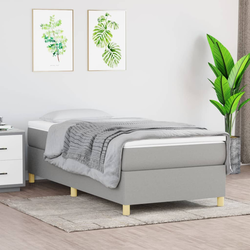 Okvir za krevet s oprugom svjetlosivi 90x190 cm od tkanine